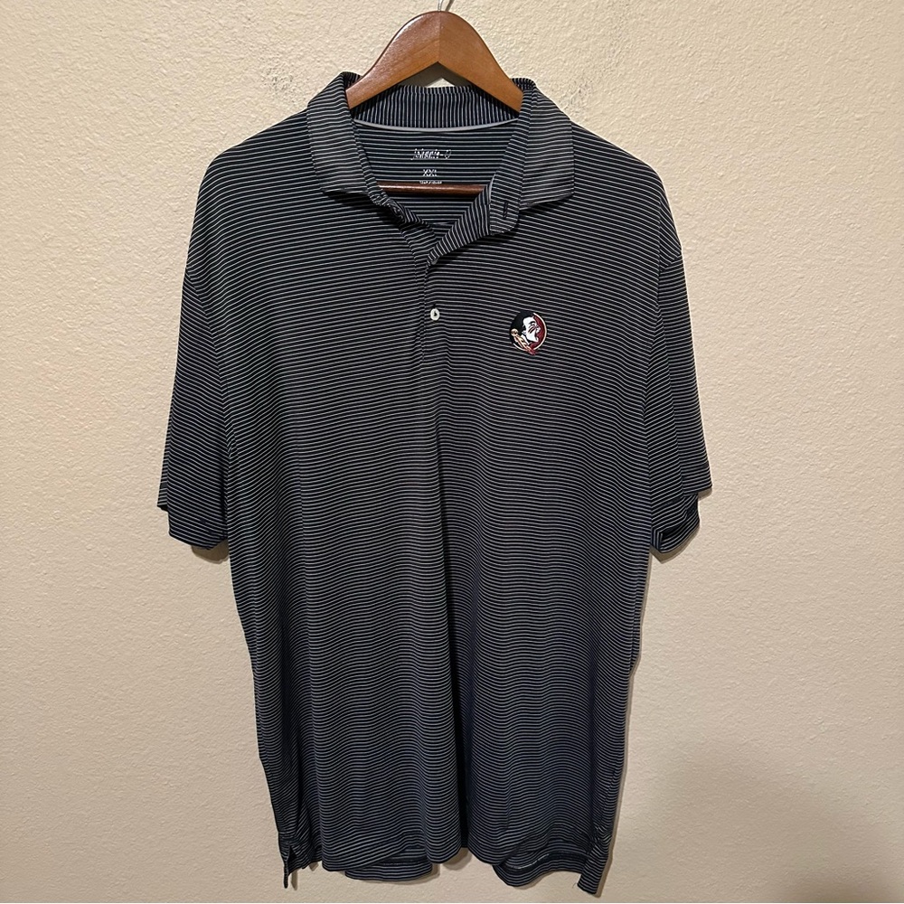 Johnnie-O Men’s Black Striped Florida State Seminoles Collegiate Gameday Polo
